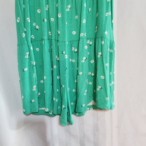 ARIZONA JEAN CO GREEN FLORAL PRINT ROMPER SIZE SMALL - Picture 7 of 16